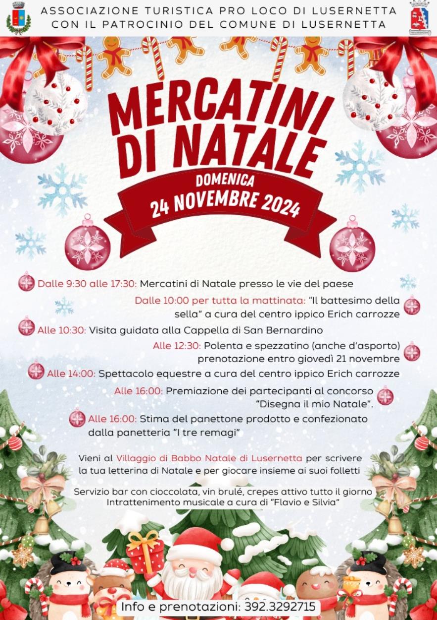 Lusernetta: mercatini di Natale